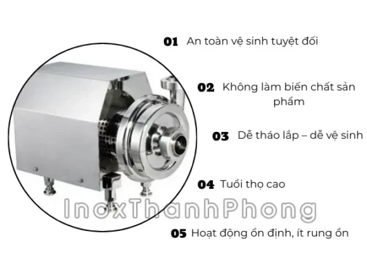 Ưu điểm của bơm vi sinh inox