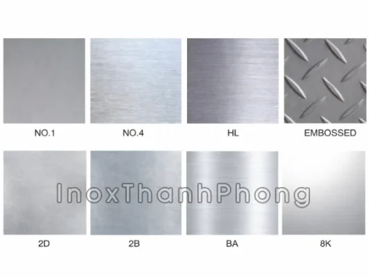 Các loại bề mặt hoàn thiện của inox 304