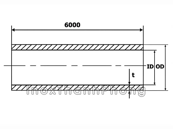 Bản vẽ thông số kỹ thuật của ống inox vi sinh