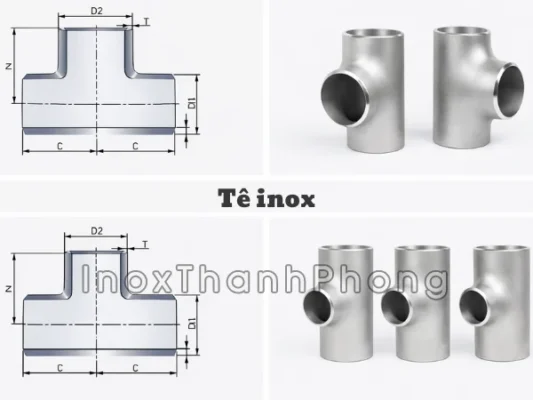 Tê inox