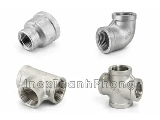 Côn, cút, tê, thập ren inox