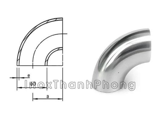 Bảng kích thước cút inox vi sinh