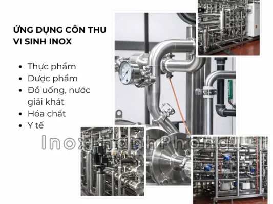 Ứng dụng thực tế của côn thu inox vi sinh