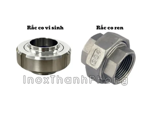 So sánh rắc co inox vi sinh và rắc co ren thông thường