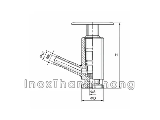 Kích thước van lấy mẫu nối clamp