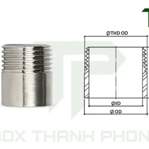Bản vẽ kỹ thuật đầu ren inox