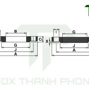 Bản vẽ kích thước mặt bích BSPN16 inox