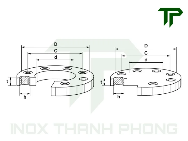 Bản vẽ thông số kích thước mặt bích JIS 10K inox
