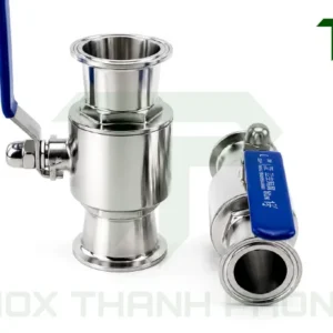 Van bi vi sinh clamp tay gạt inox