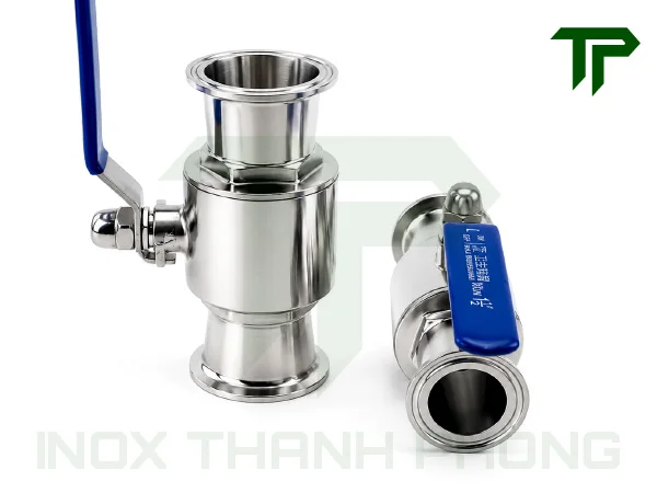 Van bi vi sinh clamp tay gạt inox