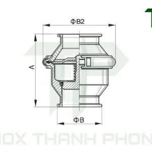 Bản vẽ kỹ thuật van một chiều vi sinh nối clamp inox
