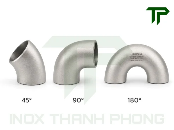 Các loại cút inox với góc chuyển hướng khác nhau
