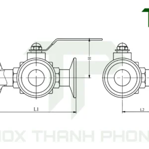Bản vẽ kỹ thuật van bi 3 ngả inox vi sinh