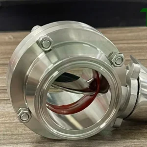 Cấu tạo van bướm vi sinh tay kẹp nối clamp