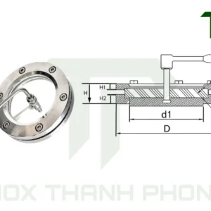 Bản vẽ cấu tạo kính mặt bích có gạt sương