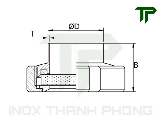 Bản vẽ kỹ thuật kính rắc co inox vi sinh