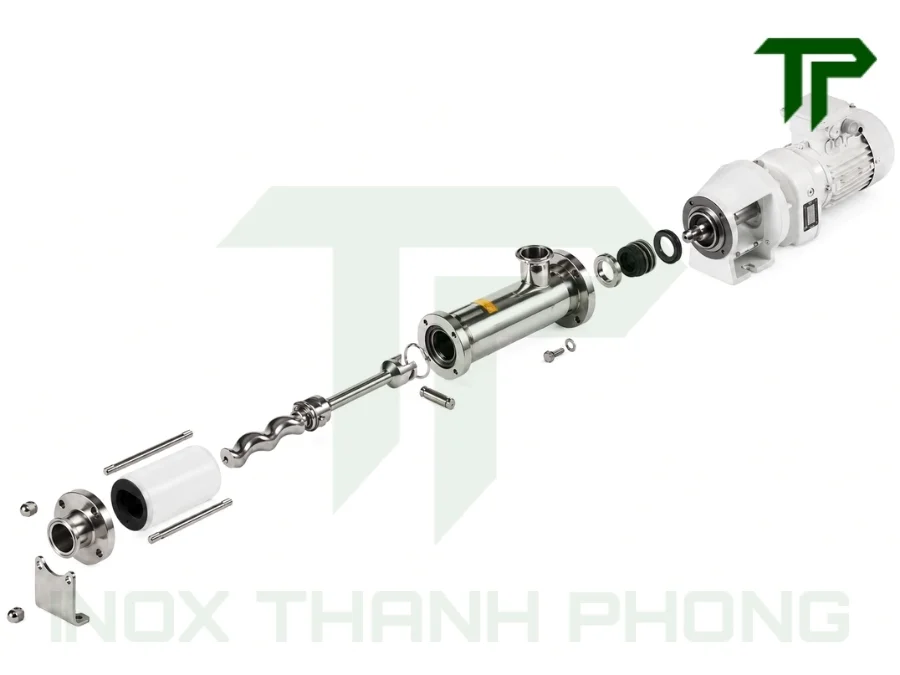 Thành phần cấu tạo của bơm trục vít đơn inox