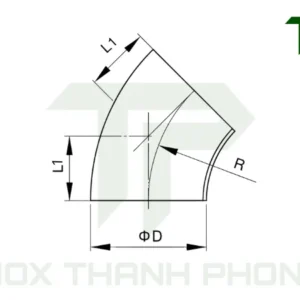Bản vẽ kỹ thuật chếch 45 độ inox vi sinh