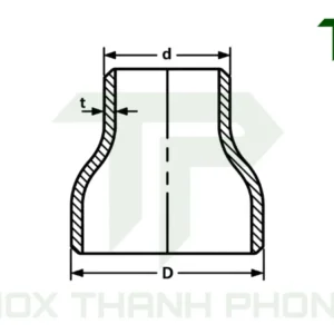 Bản vẽ kỹ thuật côn thu đồng tâm nối hàn