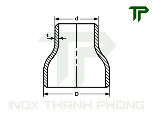 Bản vẽ kỹ thuật côn thu đồng tâm nối hàn