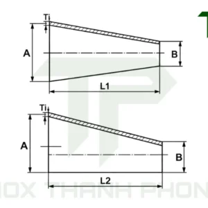 Bản vẽ kỹ thuật côn thu vi sinh DIN