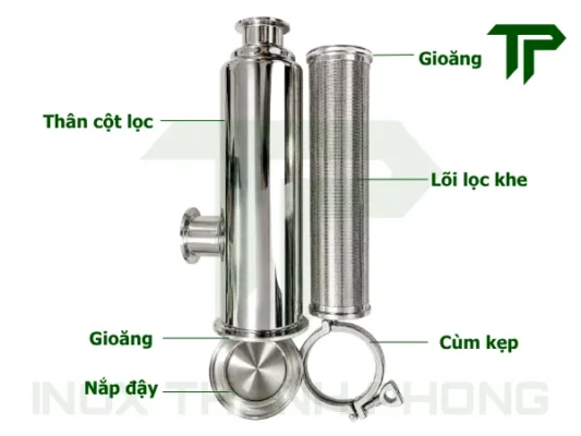 Cấu tạo của cột lọc khe Johnson inox vi sinh