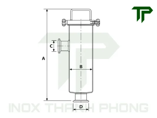 Bản vẽ kỹ thuật cột lọc vuông inox vi sinh