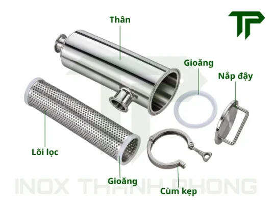 Cấu tạo của cột lọc vuông inox vi sinh