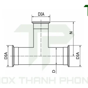 Bản vẽ kỹ thuật tê clamp inox vi sinh
