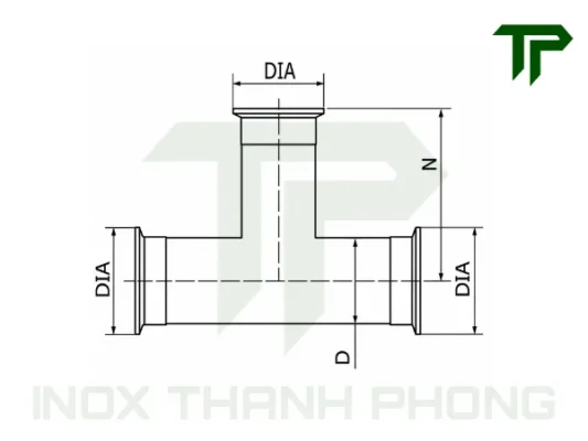 Bản vẽ kỹ thuật tê clamp inox vi sinh