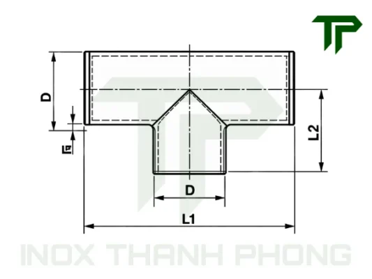 Bản vẽ kỹ thuật tê đều hàn inox vi sinh