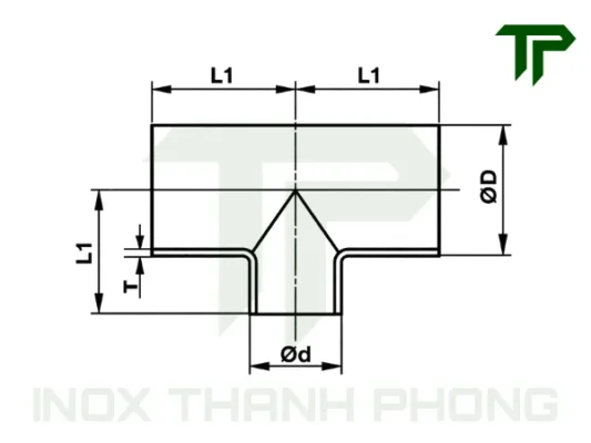 Bản vẽ kỹ thuật tê thu hàn inox vi sinh