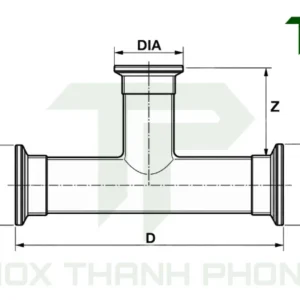 Bản vẽ kỹ thuật tê clamp inox vi sinh