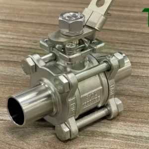 Cấu tạo van bi 3PC hàn inox vi sinh tay gạt có khóa