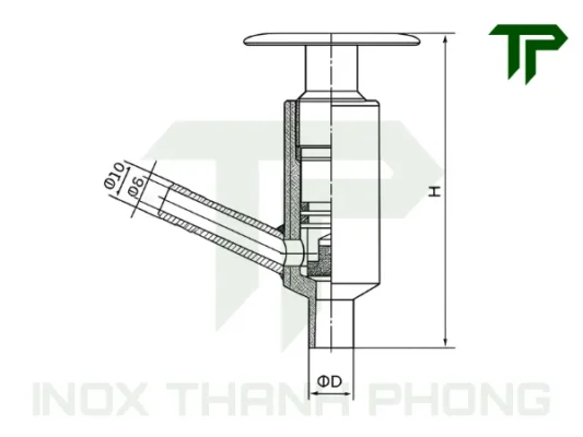 Bản vẽ kích thước van lấy mẫu vi sinh nối ren