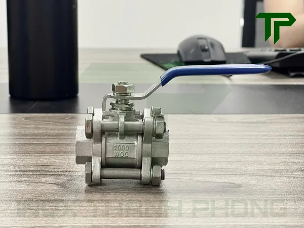 van-bi-3pc-ren-tay-gat-2 Vật liệu thân van và các chi tiết liên kết của van bi 3PC
