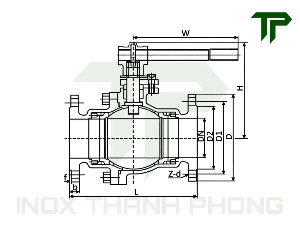 van-bi-mat-bich-inox-2 Bản vẽ cấu tạo van bi mặt bích inox