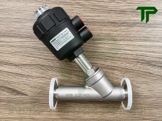 Van xiên khí nén inox nối clamp